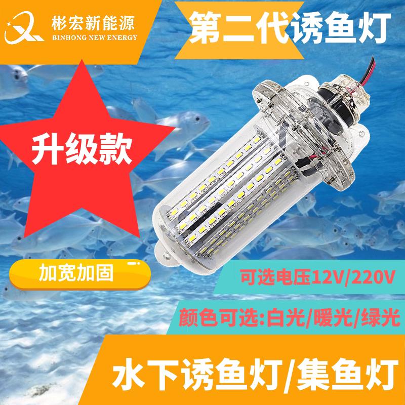 第二代升级款水下防水诱鱼下水钓鱼银鱼灯集LED220V12V集鱼强光