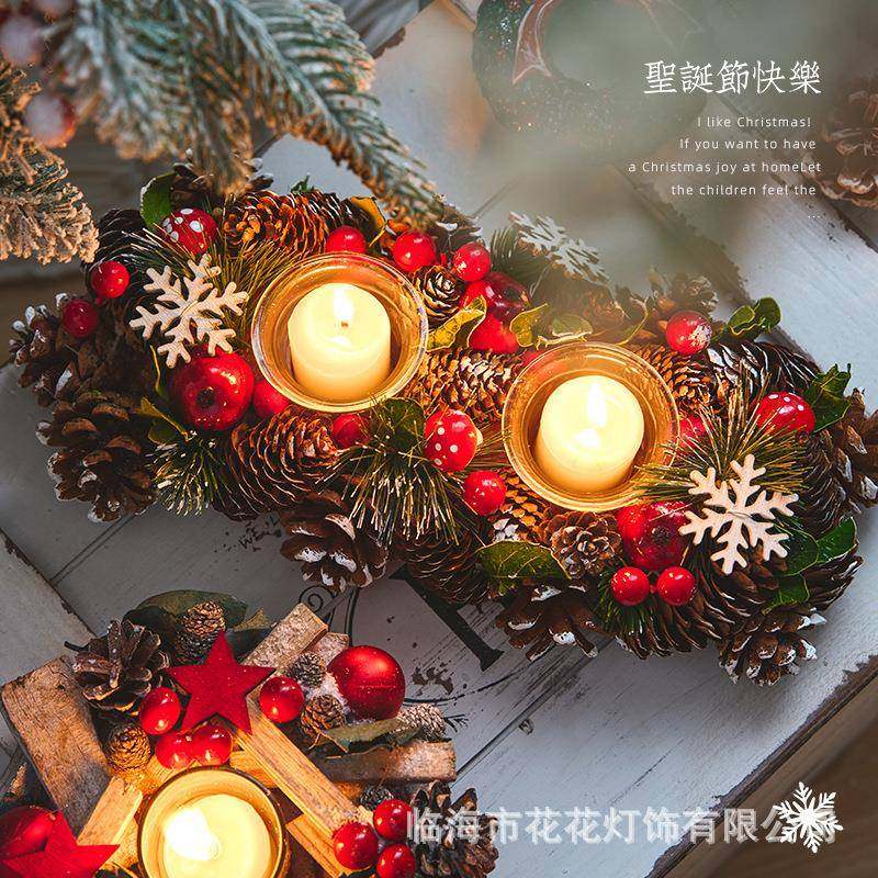 圣场诞节饰用仿品真松果松针红果木质装蜡烛台桌面景布置创意238,节庆用品/礼品,圣诞礼品,淘宝优惠券,粉丝福利购,淘宝优惠卷