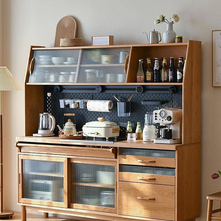 北欧实木餐边柜现板DG7979-1代约一体靠墙高柜洞洞茶收纳柜简餐厅