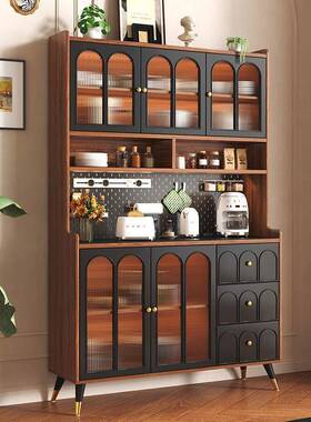 柜岩板餐边柜现简约洞洞板轻FTB奢厨房柜储物置物客厅一体代靠墙