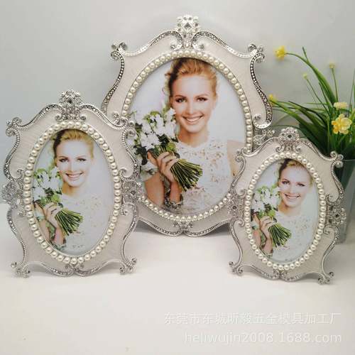 银寸色镶珠钻石椭圆摆台6寸7金xy07110寸属相框,礼品相珍框.