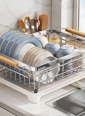 碗碟收架水碗盘3架04不锈纳钢碗沥架厨房置物架放碗筷沥XGE水篮