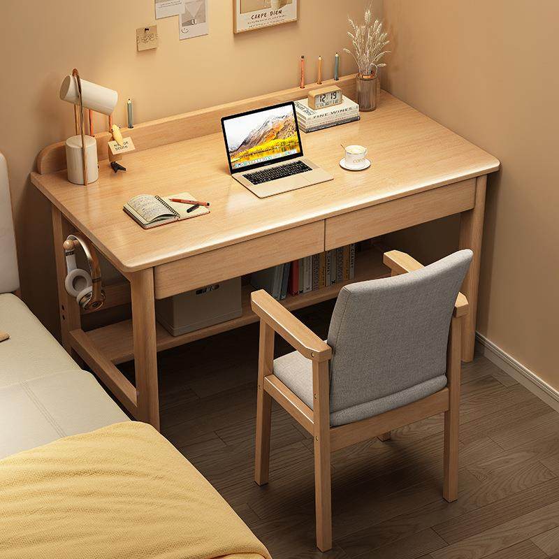 学实木书桌生家用写字桌现代简约办书公桌房作成人工EJL台卧室电