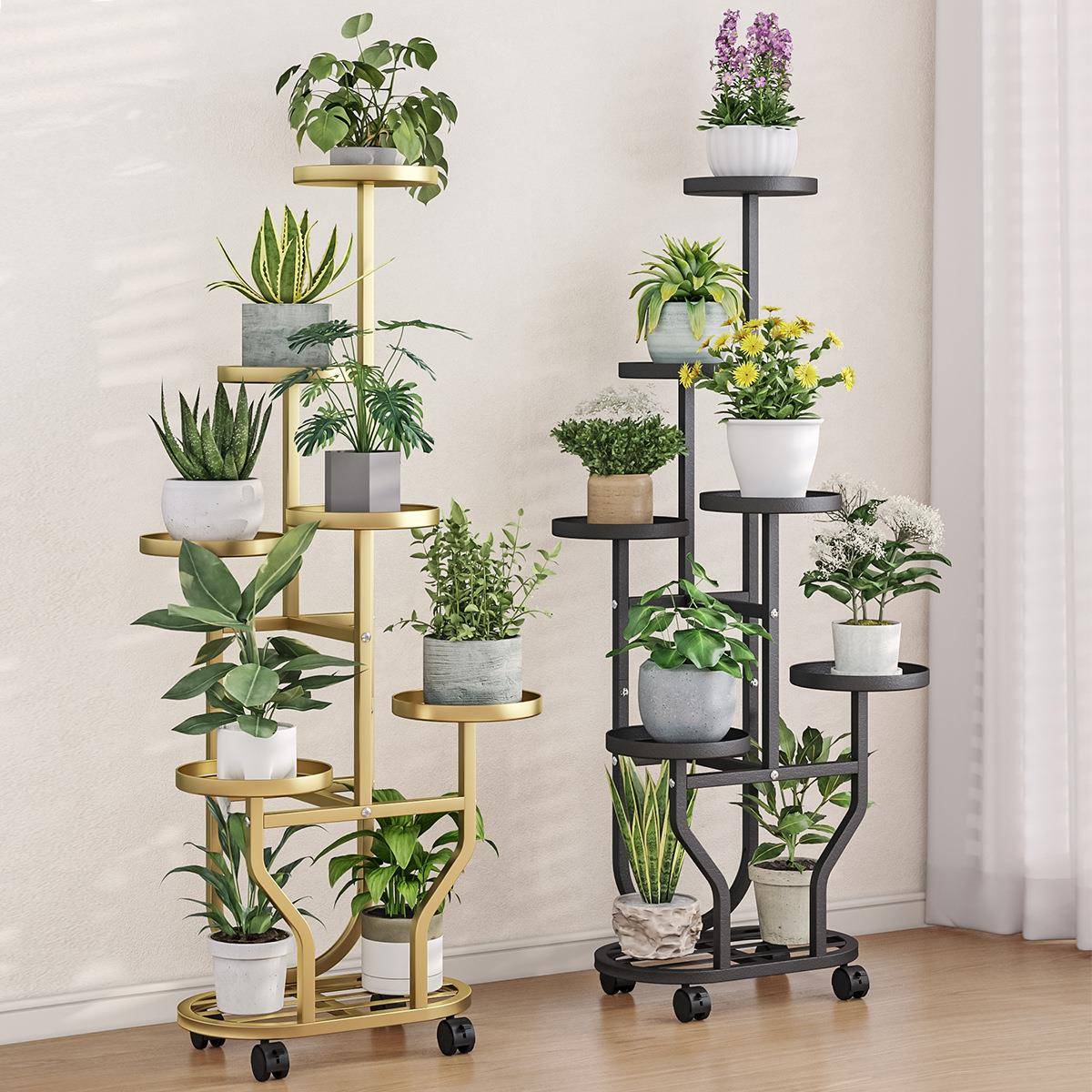 花H965-H96子客厅落扩地式阳台置物户外庭院多架肉铁艺花盆托架层