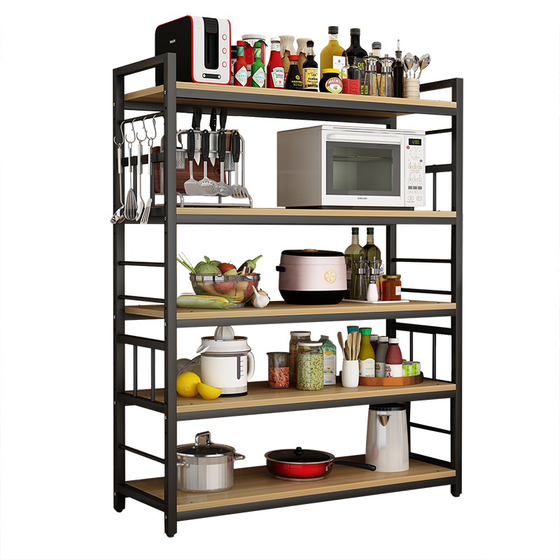 可移动厨房收纳i置物架落地多层多功能家用货架烤箱微波炉储物架