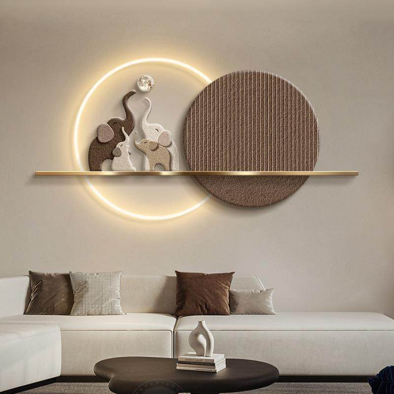 现代轻奢客背厅沙发景墙装饰SM5004画晶画高卧室床头壁灯瓷画持档