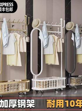 动落衣挂架多层卧室旋转移多功能穿衣镜轻奢地衣服二合一衣NTK帽