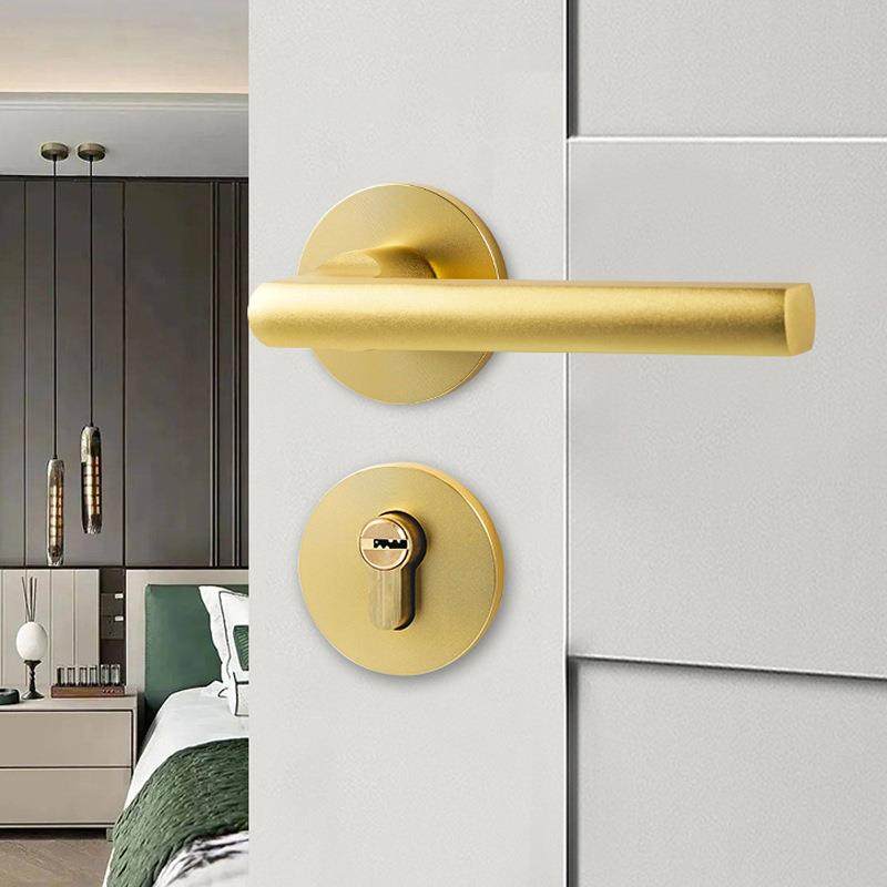 磨砂金色家室FTS-002内卧室锁房门锁用房间木把手具通用型分体门,基础建材,机械门锁,淘宝优惠券,粉丝福利购,淘宝优惠卷