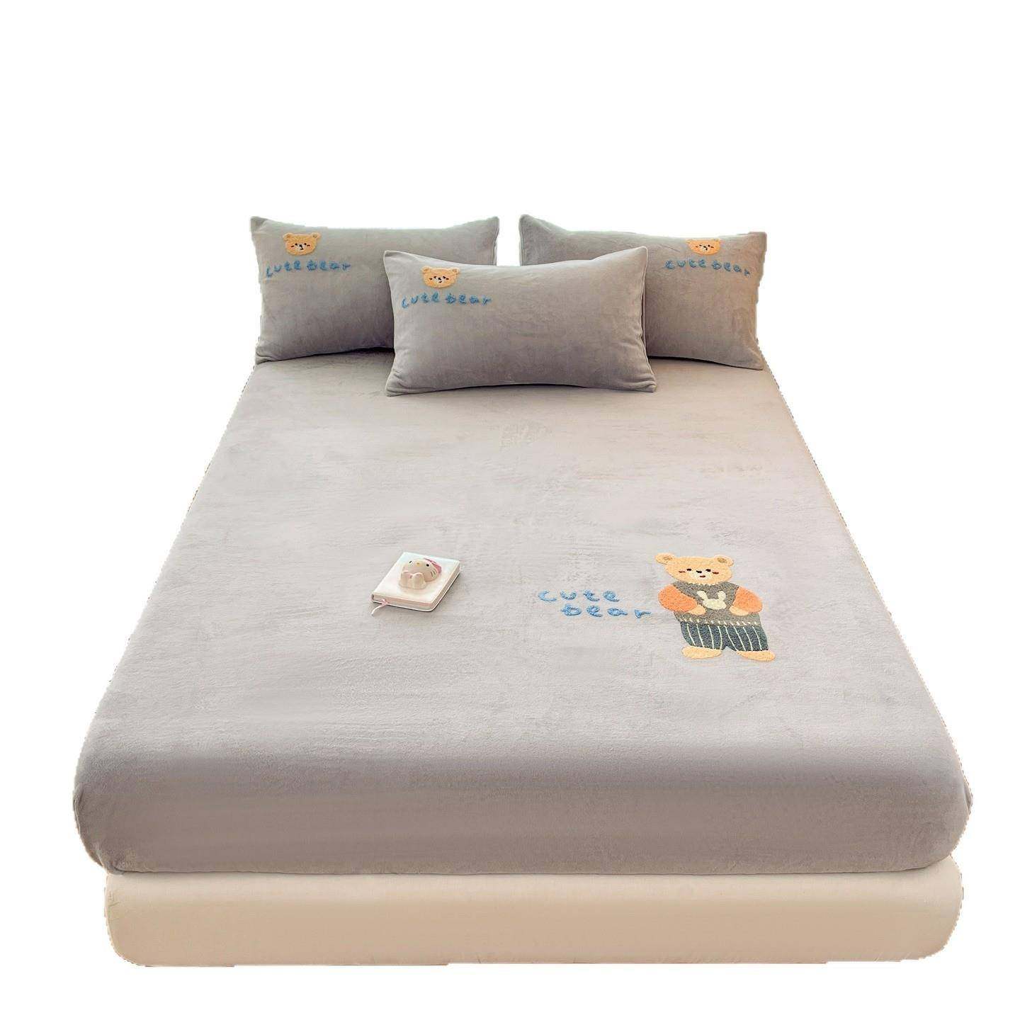 静加绒厚毛巾绣牛奶绒童床笠单件冬季加儿床套罩防电LDKN-091床垫