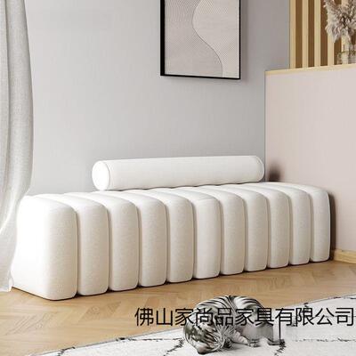 北欧网红衣帽间床31026布艺沙发前长艺术玄关换鞋凳条凳子创意床