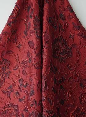 秋金丝浮玫瑰花冬礼服色织面料中式敬WH-F6-45酒重工喜庆雕年服服