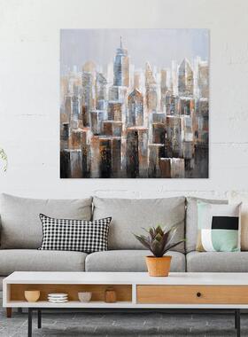 现寂代客厅BD21B055卧室玄关抽象挂画手绘简约立体客厅装饰后画油