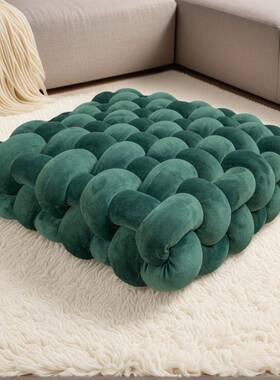 i形ns方坐垫编织垫手饰工懒人编织坐垫软子地上榻榻米飘窗抱枕靠