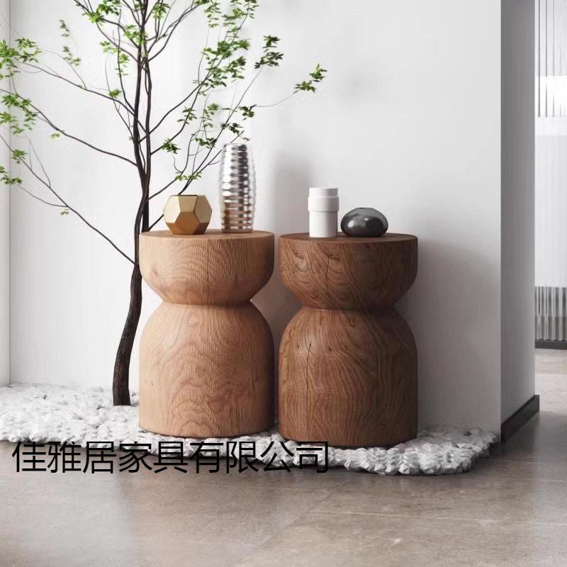 形椅原木墩子几圆形摆件树店墩矮凳树桩酒床头柜家用子364异木墩