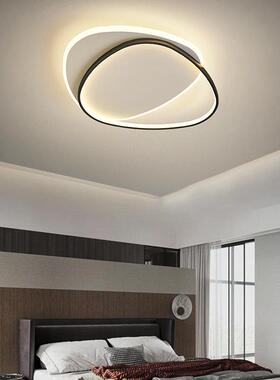 卧室灯现代简X2217约形书房圆浪吸顶灯北欧轻漫奢温馨led房间灯具
