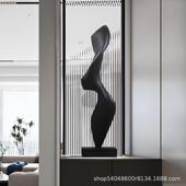 玄关雕摆件家居客厅创意塑抽象玻楼钢艺HOZ术品酒店大堂梯过璃道