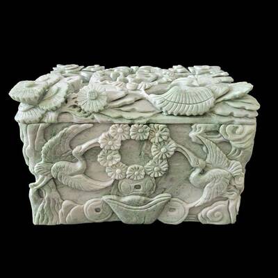 骨灰盒整寿944石挖空石天然岫玉大富贵男款款金福大理女棺材寿材