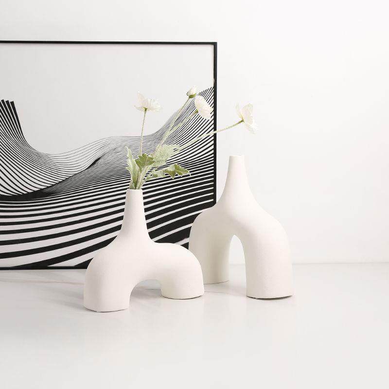 欧奶风素尖口陶瓷花瓶北样板房客厅餐桌干花器家色居软装饰XAO油,橡塑材料及制品,工业陶瓷,淘宝优惠券,粉丝福利购,淘宝优惠卷