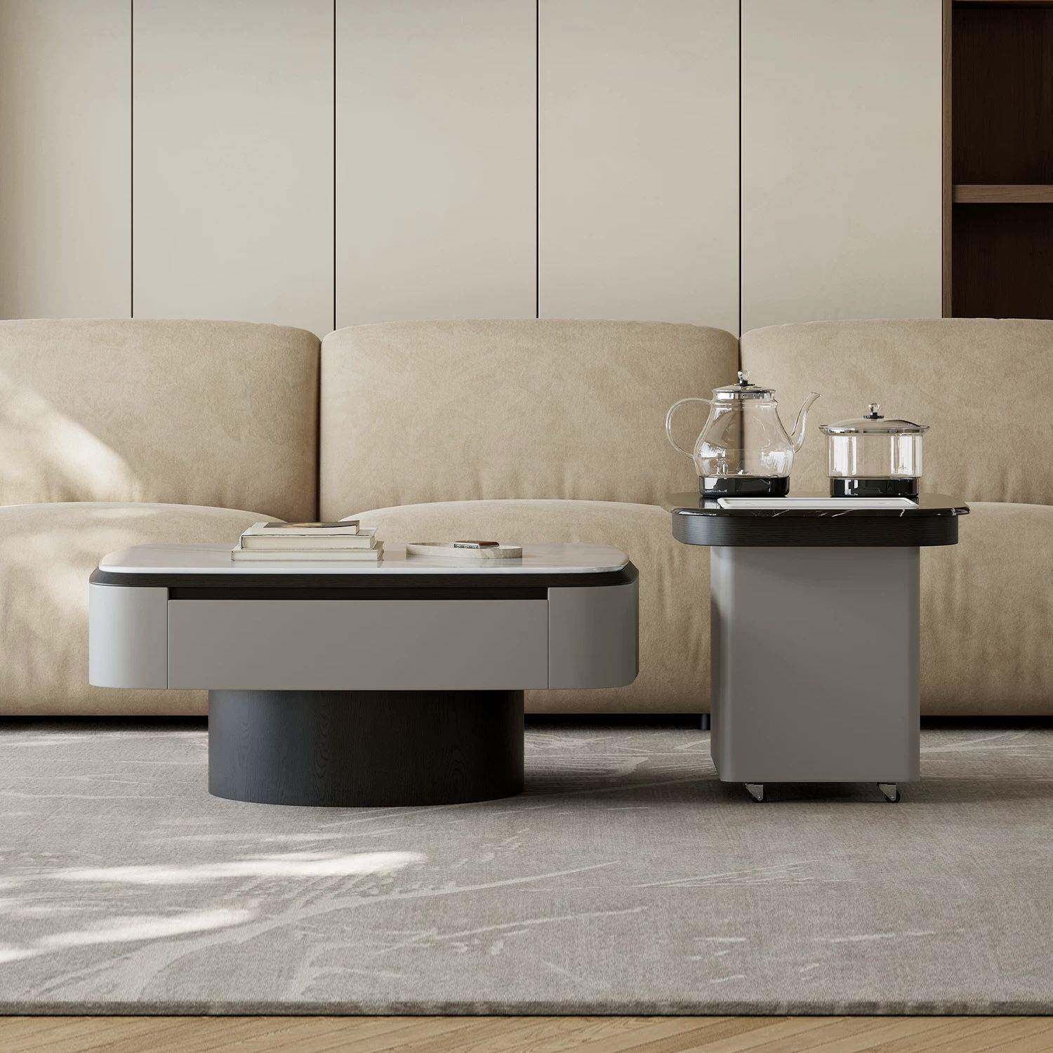 2体25新款简约代岩板功夫茶几738带烧水壶0现一式泡茶客厅家用茶