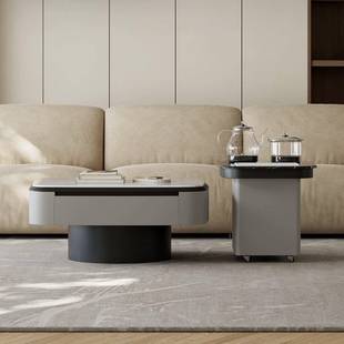 2体25新款 泡茶客厅家用茶 简约代岩板功夫茶几738带烧水壶0现一式