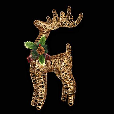2装025562圣诞麋摆件鹿圣树下装饰发光抬头麋鹿圣诞饰鹿诞摆件圣