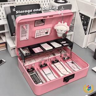 ?收桌银箱存钱罐无收桌面锁纳盒大容量儿童家用带收纳盒储蓄盒面