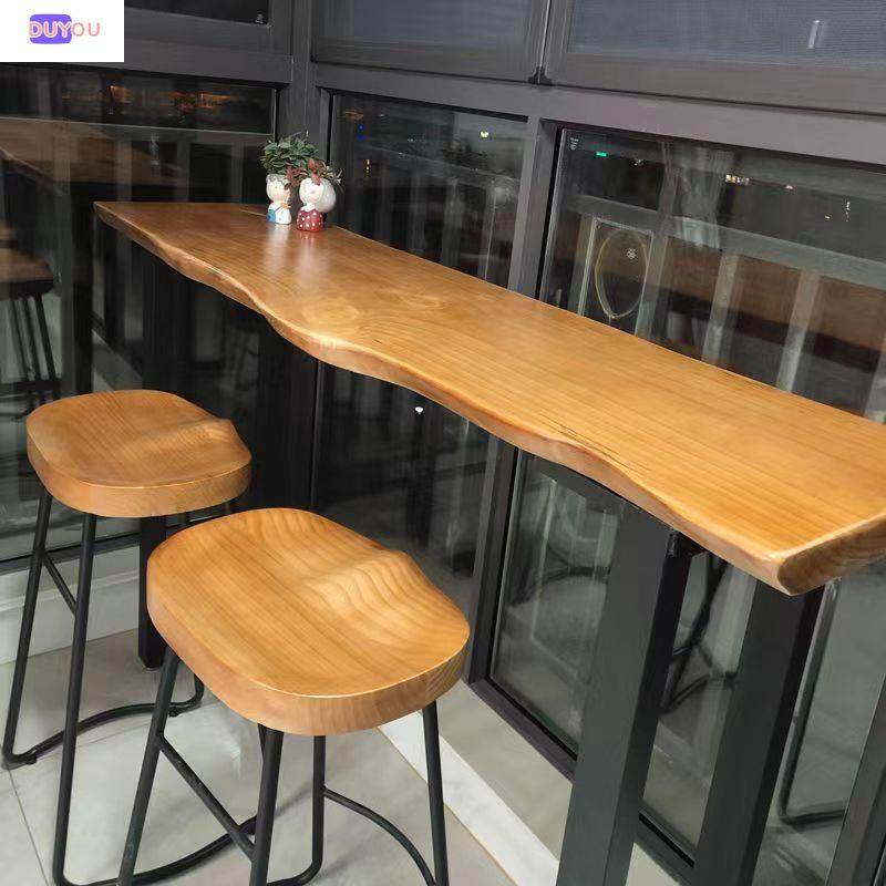 木吧台家用实阳台靠墙长条窄桌子商用酒台高吧无品牌/脚桌桌实木