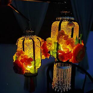 具仿古SUX手提小节灯笼汉服古装拍摄道儿童花中灯新年秋日装饰宫