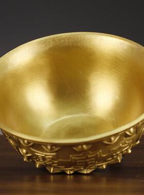 永发铜器厂EGZ黄铜聚盆铜盆碗宝盆聚宝铜摆件金属摆件古家玩