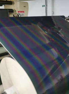 PU七彩反光刻字膜多色段彩反光烫印膜带回粘htv黑色炫彩热转印膜