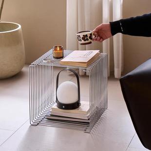 现代简约不锈钢线边几创意组合中古Panton Wire沙发角几