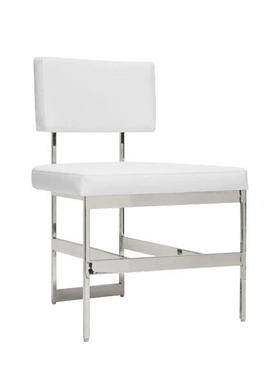 美式轻不奢锈钢/设棕古铜软包餐椅58301/软色装计美式家具/别墅餐