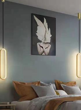 现代简约北欧轻厅吊奢个性网红客卧70412室头餐桌吧床台小灯