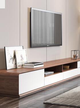 双厅层轻视柜JOR茶几组合现代简约胡桃色客落地电视柜茶几组电奢