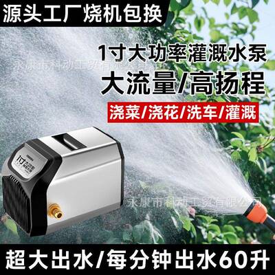 1寸NUR大功率灌溉水浇泵便携式菜农田灌溉锂抽水泵花园电果浇园水