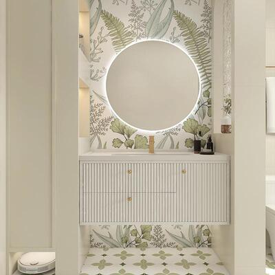 法式连纹绿花砖600x1201200奶油风卫生间瓷砖色墙裙花片0厕墙所玄