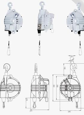 厂家直供H供应灰色2HW-T系19弹簧平衡器W-T-2215kg-2k列g
