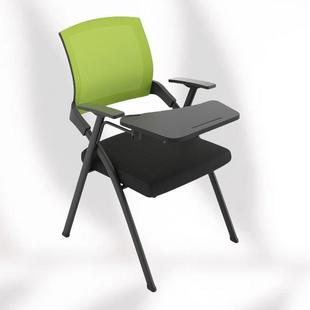 折叠会椅子带桌板会桌议写字板椅一体简123约议开会椅子室办公椅