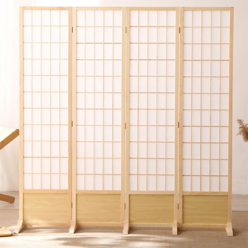 公木日式屏带档板折叠简约风摄影背景实折200/44屏墙移动隔断装饰