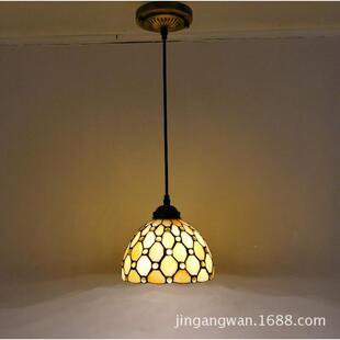 现代铁艺吧色吊灯程酒店H034会所茶馆中餐厅包房台米色玻彩璃吊工