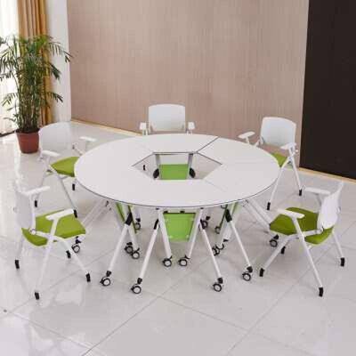 折叠议桌ZMY-1071桌可移动组合会拼接六边折叠培训桌形椅扇形桌活