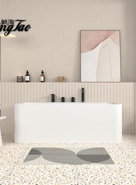 浴形鲸淘人造石缸方59504浴缸一体式PMMA高分子浴缸家用绮美石浴