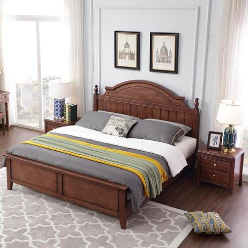 美床实木床式1米2民宿小户型公.寓1.8木1.TLC5米客房单人床135m