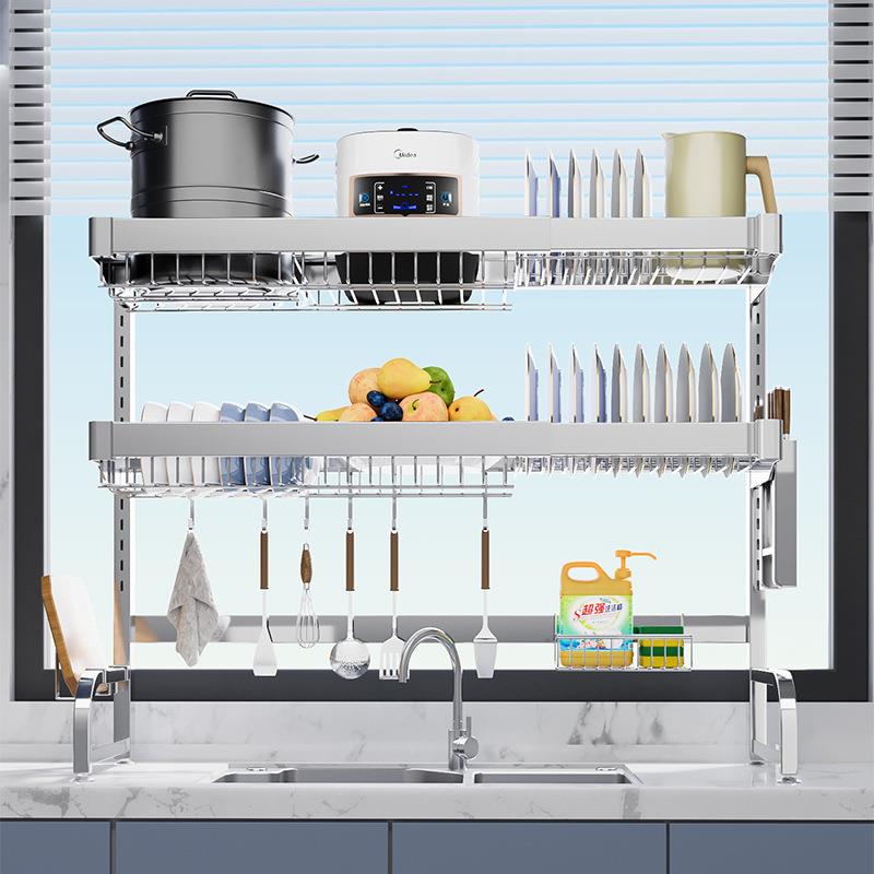 厨物房用具水槽置碗架可伸缩用S1047-1台面放架不锈钢沥家水篮碗