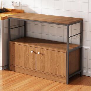 厨房多置物架落地多层子带收纳柜家用橱柜柜门放锅架985功能柜储