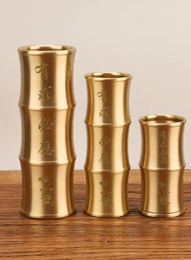 黄铜145竹节香筒家用装铜香筒储插香筒香加长笔筒香线香竹签香佛