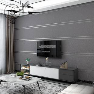 无纺布鹿绒壁纸宽条纹素色简570约背视景墙皮客厅大理石纹墙电纸