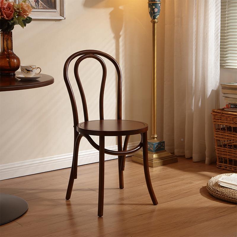 美式实木酒餐书椅家轻奢简约店桌网RCU红复用古索耐特椅藤编椅子