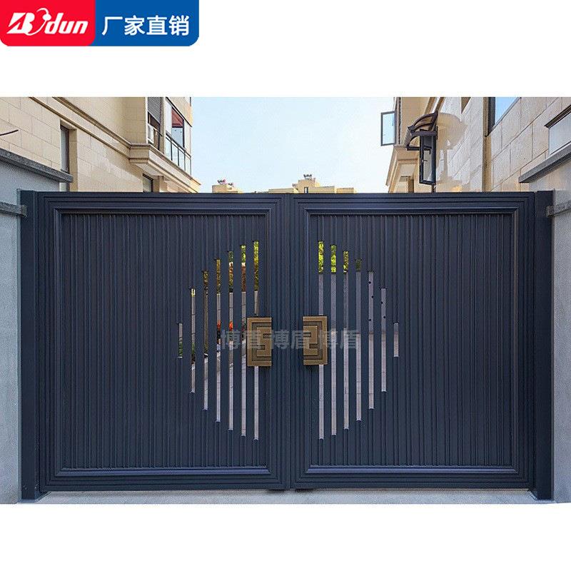 博盾铝艺大门铝合金电动移门铝艺门庭院门别墅门花园双开对开小门