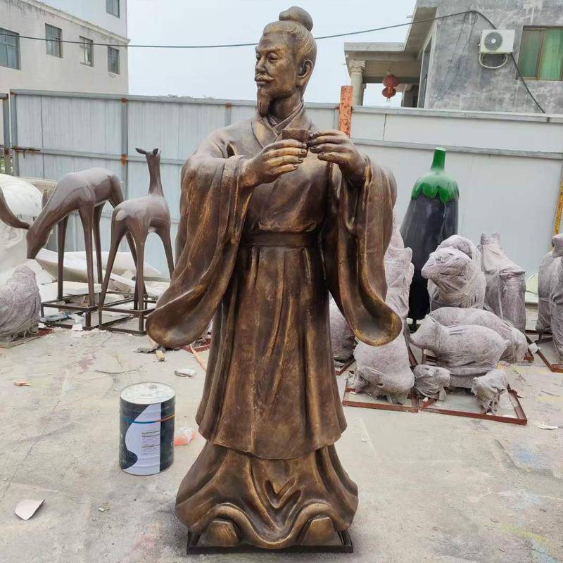 桃园结义雕塑古代人物雕塑厂家仿铜人物景区摆件玻璃钢人物雕塑